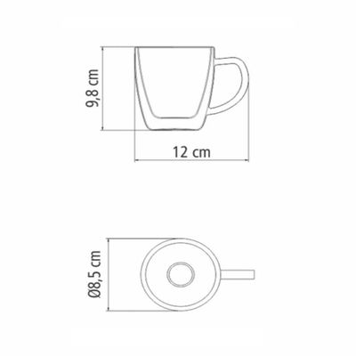 Conjunto De Xícaras Para Café E Chá Vidro Duplo Com Alças 2 Peças Tramontina