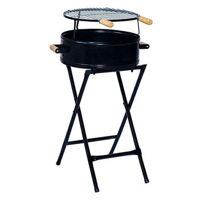 Churrasqueira Pop Redonda Com Grelha 38x79 Preto