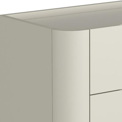 Mesa De Cabeceira Orgânica 2 Gavetas Pés Industrial Dourado Bliss I03 Luna - Lyam Decor