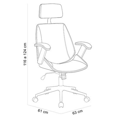 Cadeira Para Escritório Presidente Giratória Office Natural Polaris Corano R01 Marrom - Lyam Decor