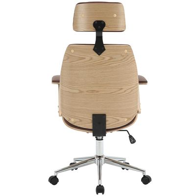 Cadeira Para Escritório Presidente Giratória Office Natural Polaris Corano R01 Marrom - Lyam Decor