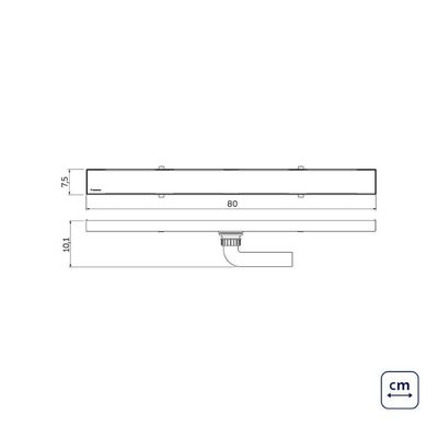 Ralo Neo Tramontina Slim Com Tampa Em Aço Inox 80x7,5 Cm
