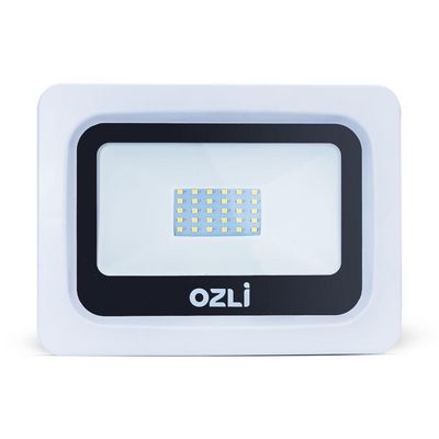 Refletor Led Slim 30w 3000k Bivolt Ip65 Carcaça Branca Alta Luminosidade