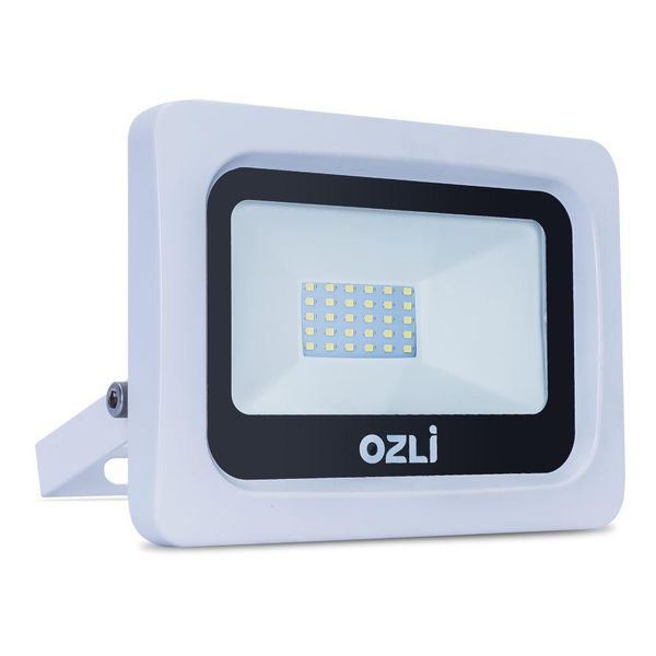 Refletor Led Slim 30w 3000k Bivolt Ip65 Carcaça Branca Alta Luminosidade