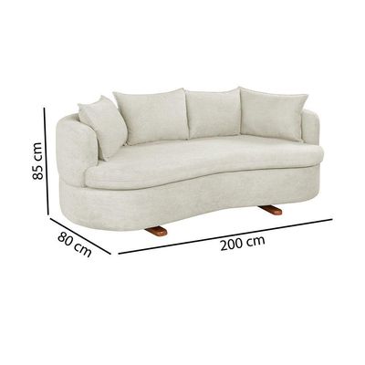 Sofa 4 Lugares Boucle M-204 2m Living Estofados Martins Boucle Branco