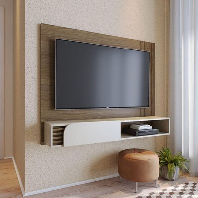 Home Suspenso Jurere 160cm 1 Porta Basculante - Ssx Multicoisas Cor Amendoa/off White Matte