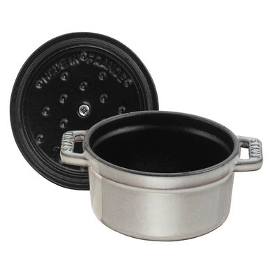 CAÇAROLA STAUB REDONDA EM FERRO FUNDIDO CINZA GRAFITE 24CM 405002460