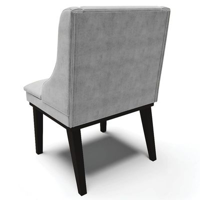 Kit 2 Cadeiras Decorativas Sala de Jantar Base Fixa de Madeira Firenze Suede Cinza/Preto G19 - Gran Belo