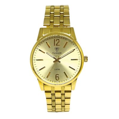 Relógio Tuguir Feminino Ref: Tg35054 Casual Dourado + Semijoia