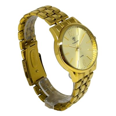 Relógio Tuguir Feminino Ref: Tg35054 Casual Dourado + Semijoia