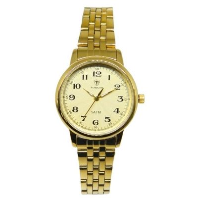 Relógio Tuguir Feminino Ref: Tg30376 Dourado Estojo Porta Jóias