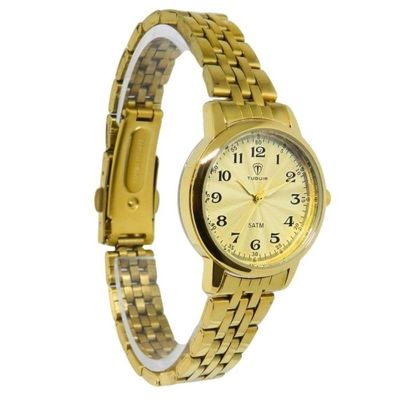 Relógio Tuguir Feminino Ref: Tg30376 Dourado Estojo Porta Jóias