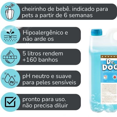 Shampoo Neutro Pet +Condicionador Desmaio Fios +Perfume baby