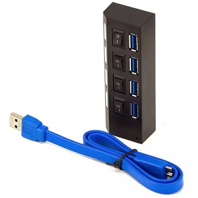 Hub Usb 3.0 4 Portas Super Speed Com Botão De Liga e Desliga