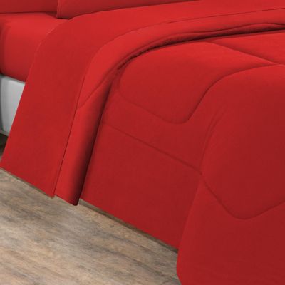 Edredom Malha 100% Algodão Gran Moratta 1 Peça King - Vermelho/Vermelho