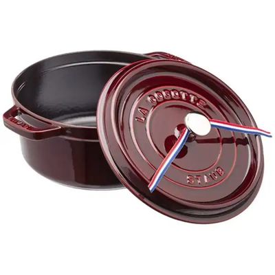 CAÇAROLA STAUB REDONDA EM FERRO FUNDIDO VERMELHO 26CM 405093590