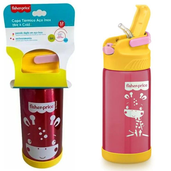 COPO TÉRMICO AÇO INOX HOT & COLD 400ML - ROSA - FISHER PRICE COPO TÉRMICO AÇO INOX HOT & COLD 400ML - ROSA - FISHER PRICE