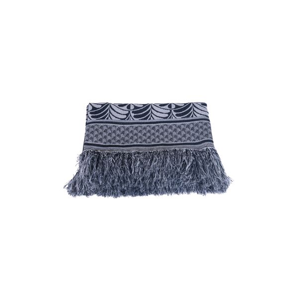 Xale Para Sofá Com Franja Luxor 1 Peça 2,10m x 1,35m 60% Algodão / 40% Poliéster Tecido Jacquard - Preto