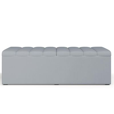 Calçadeira Recamier Baú Para Cama De Casal King Dália 195x50 cm W01 Suede Cinza - Lyam