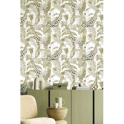 Papel de Parede Botany House Girafa Verde 15527