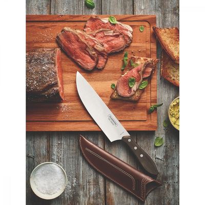 Faca Tramontina para Carne 8" em Aço Inox e Cabo Castanho Polywood
