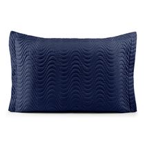 Porta Travesseiro Avulso 70cm x 50cm Com Debrum 1 Peça Laura Matelado  Toque 400 Fios 100% Poliéster - AzulMarinho