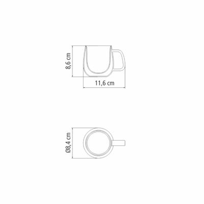 Conjunto de Xícaras Tramontina para chá e cappuccino 200ml 2 Peças