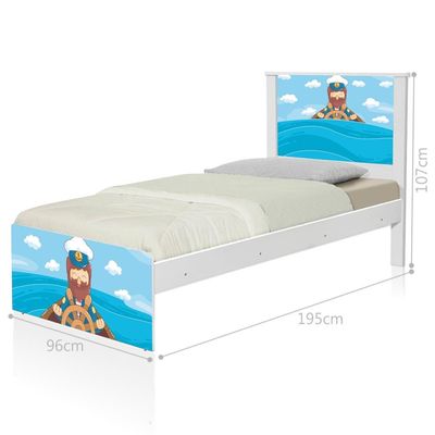 Cama Solteiro Infantil 195x96cm para Quarto Personagens Marinheiro K02 - D'Rossi