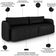 Sofá 3 Lugares Sala Living Orgânico 220cm Oregon K01 Couríssimo Preto - Lyam Decor