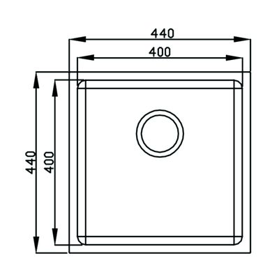 CUBA GHELPLUS PREMIUM ACETINADA DE EMBUTIR 44x44x20 20.03.30531