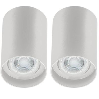 Jogo 2 Spots Luminárias de Sobrepor Altas Brancas Termoplástico Lamp Par20 Bivolt