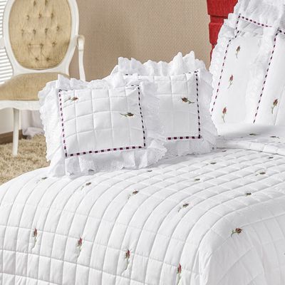 Kit Enxoval Queen Bordado 200 fios Felicitá Branco Vilela Enxovais 9 peças