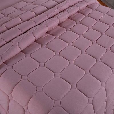 Kit Cobre Leito Colcha Minimal King 3 Peças Malha 100% Algodão - Rose