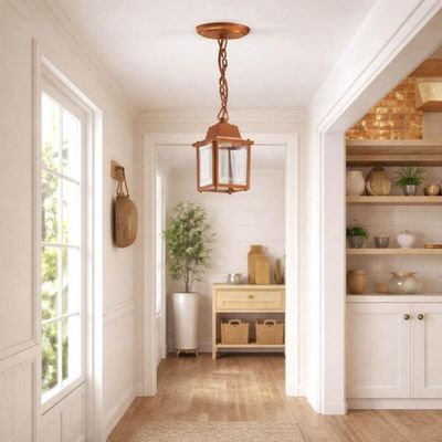 Luminária Pendente para Teto Vintage Cobre Dital Área Externa e Interna 37cm Bivolt