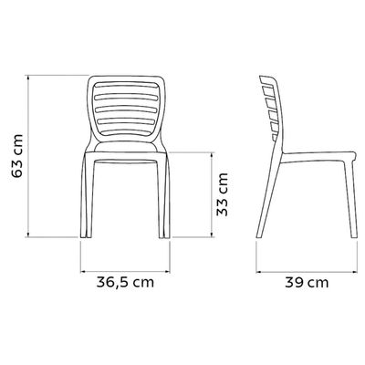 Kit 2 Cadeirinhas Infantis Tramontina Sofia Amarelo Cadeira de Plástico para Crianças +3 anos