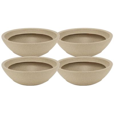 Kit 4 Vasos para Plantas Decorativo Tramontina Indi Plástico Areia Flores Folhagens Suculentas