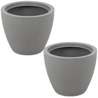 Kit 2 Vasos de Plástico para Flores Folhagens Granito Pedra Asteca Tramontina Jardim Varanda