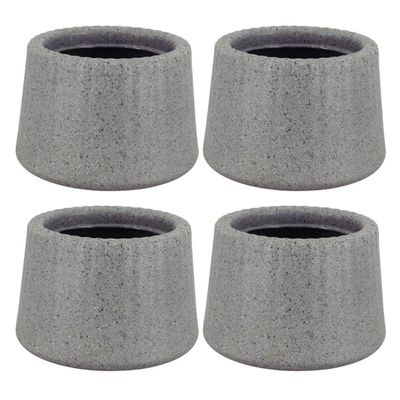 Kit 4 Vasos Decorativos para Flor 8,5cm Pequenos Tramontina Lótus Polietileno Granito Pedra