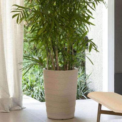 Kit 4 Vasos para Plantas Tramontina Grego Flores Folhagens 50cm em Polietileno Granito Areia