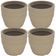 Kit 4 Vasos Decorativos de Plástico 32cm Tramontina Inca Granito Areia Folhagens Plantas