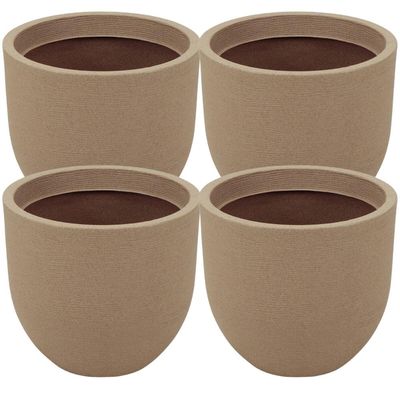 Kit 4 Vasos para Folhagens Plantas Laos Tramontina Plástico Areia Decorativo Jardim Casa