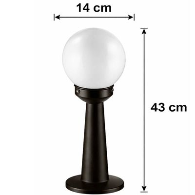 Jogo 4 Luminárias de Chão Jardim 43cm Balizador Globo Bivolt Dital Iluminação Decorativa