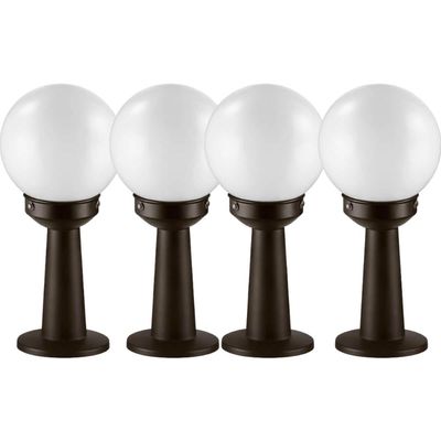 Jogo 4 Luminárias de Chão Jardim 43cm Balizador Globo Bivolt Dital Iluminação Decorativa