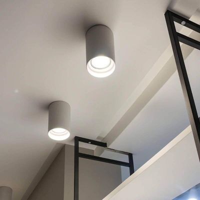 Kit 4 Spots Redondos Altos Luminárias de Sobrepor Iluminação Lâmpada Mr16 Branco Zoom Dital