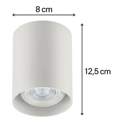 Kit 4 Spots Redondos Altos Luminárias de Sobrepor Iluminação Lâmpada Mr16 Branco Zoom Dital
