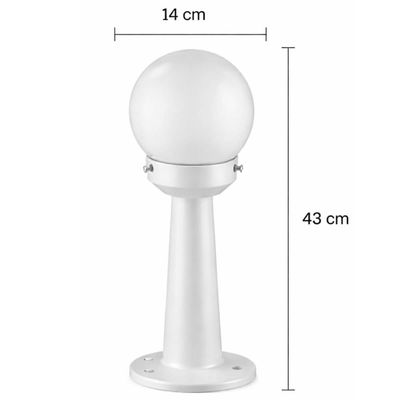 4 Luminárias Externas de Chão Decorativas Balizador Bivolt 43cm Jardim Lente Branco Leitoso Dital