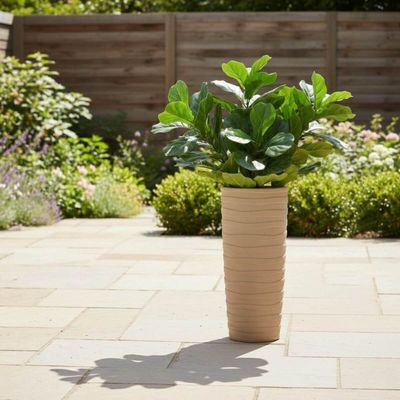 Vaso Alto Decorado Grego Tramontina Areia Plantas Folhagens 80cm Jardim Varanda Quintal
