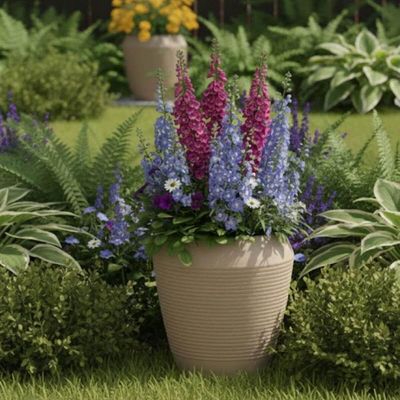 Vaso Tramontina Egípcio para Plantas e Folhagens 44cm Areia Granito Plástico Resistente