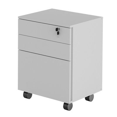 Escritório Completo com Mesa Angular Armário Alto Balcão e Gaveteiro Moon MDP Branco - Gran Belo