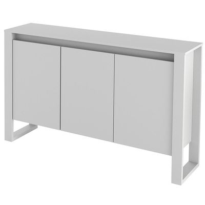 Escritório Completo com Mesa Angular Armário Alto Balcão e Gaveteiro Moon MDP Branco - Gran Belo